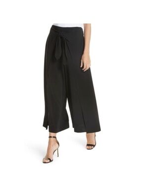 A.L.C Amherst Tie Front Crop Wide Leg Pants Black Size 6